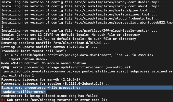ubuntu Errors were encountered while processing: update-notifier-common